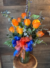 Citrus & Sky Arrangement Flower Arrangement