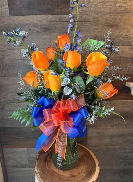 Citrus & Sky Arrangement Flower Arrangement