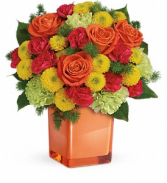 Citrus Smiles Cube Vase Arrangement