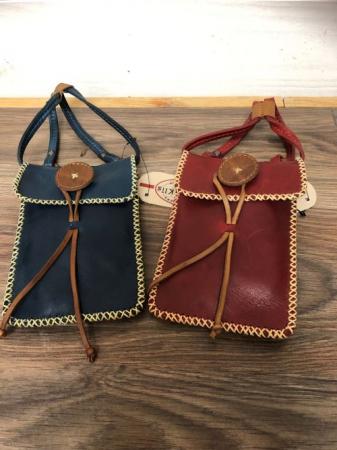 CL1799 leather purse blue or burgundy