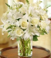 Classic All White Arrangement for Sympathy 