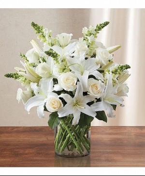 Classic All White Arrangement  for Sympathy