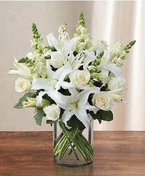 Classic All White Vase arrangement