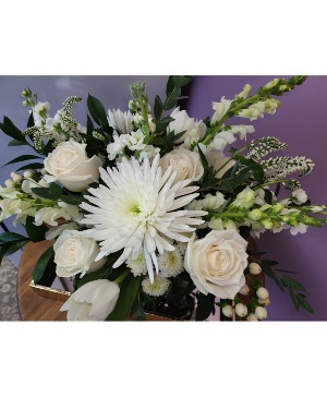 Classic All White  Vased arrangement 