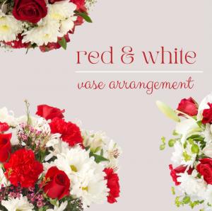 Vase Arrangement-Red/White 