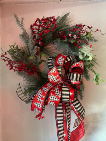 Classic berry Christmas wreath Front Door