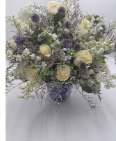classic blue and white arrangement ceremic vase