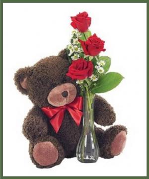 Classic Bud Vase with Bear Your Color Choice