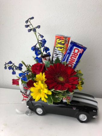 Classic Car Arrangement Fresh Cut Flowers in North Bend, OR - PETAL TO