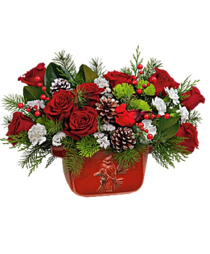 Classic Cardinal Centerpiece Christmas Centerpiece