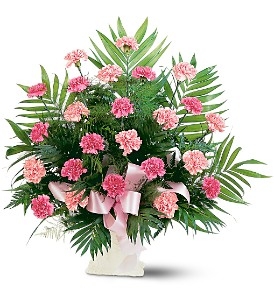 Classic Carnation Arrangement Funeral Vase