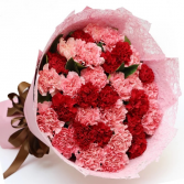 Classic Carnations European Hand Tied Cut Bouquet (no vase)