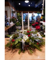 Classic Christmas  Fresh Evergreen Centerpiece