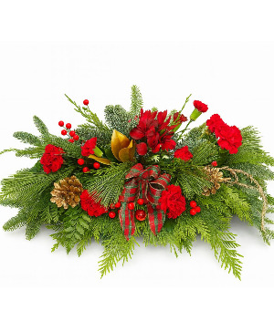 Classic Christmas Charm Christmas Centerpiece in a Container