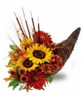 Classic Cornucopia  Fall Arrangement