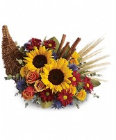 classic cornucopia fall arrangement