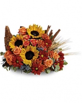 Classic Cornucopia Flower Arrangement Fall Fresh Arrangement