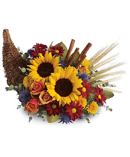 Classic Cornucopia Thanksgiving Arrangement