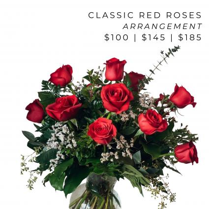 Classic Red Roses Arrangement 