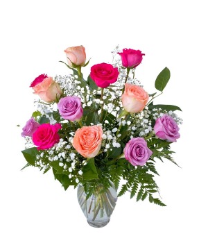 Classic Dozen Mixed Roses Valentine's Day