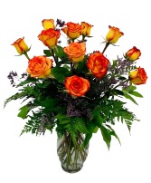 Classic Dozen Orange Roses 