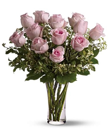Classic Dozen Pink Roses  Pink Rose Arrangement