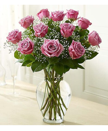 Classic Dozen Purple Roses 