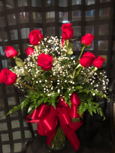 Classic Dozen  Red Rose Arrangement