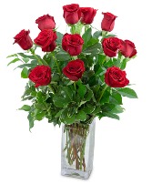 Classic Dozen Red Roses Flower Arrangement