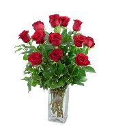 Classic Dozen Red Roses Flower Arrangement