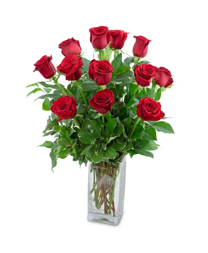 Classic Dozen Red Roses Flower Arrangement