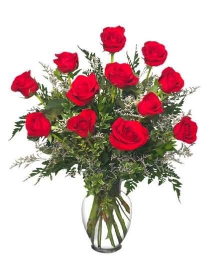 Classic dozen red roses Valentine's 