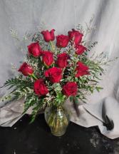 Classic Dozen Red Roses Vase