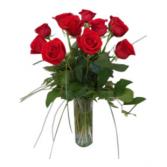 Classic Dozen Red Roses Vased Vase Arrangment