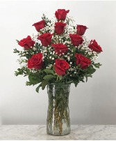 Classic Dozen Roses Fresh Arrangement 
