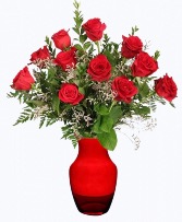 CLASSIC DOZEN ROSES  RED ROSE ARRANGEMENT