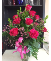 Classic Dozen Roses Red Rose Arrangement