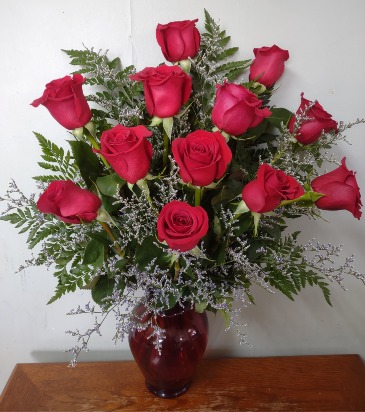 Classic Dozen Roses Red Roses Arrangement in Phenix City, AL | Buds & Blooms Florist