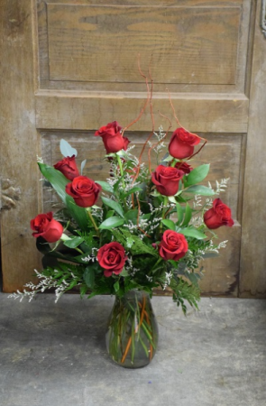 Classic Dozen Roses Vased Arrangement