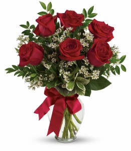 Classic Half of Dozen Roses Arrangement