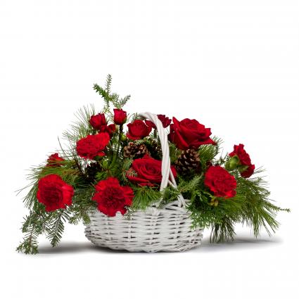Classic Holiday Basket Centerpiece