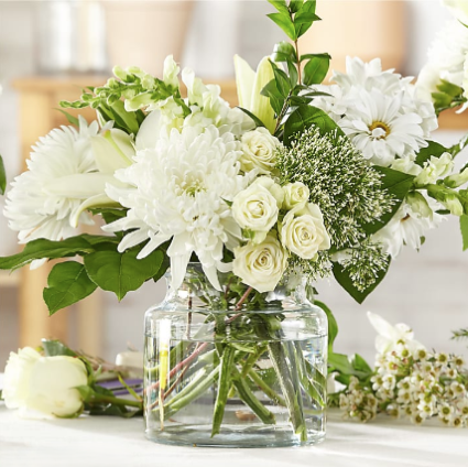 Classic Ivory Bouquet Flower Arrangement
