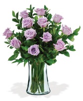 Classic Lavender Roses Vase