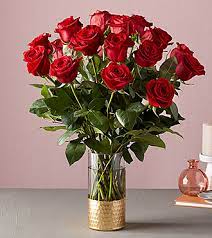 Classic Love Dozen Red Roses Vase