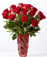 Classic Love Red Rose Bouquet with Luxe Swirl Vase FTD