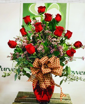 Classic Dozen Rose Arrangement  Dozen Rose Vase  