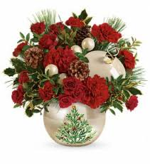 Classic Pearl Ornament Bouquet Christmas Arrangement