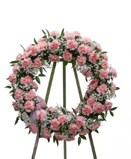 Classic Pink Carnation Wreath