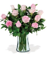 Classic Pink Roses Vase