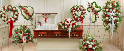 Classic red and white collection Funeral